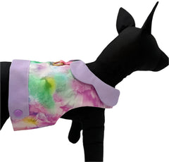 Elegant Tie-Dye Vest with Collar