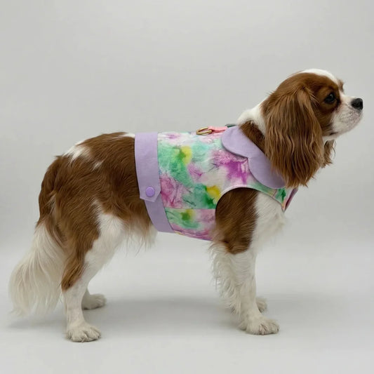 Elegant Tie-Dye Vest with Collar