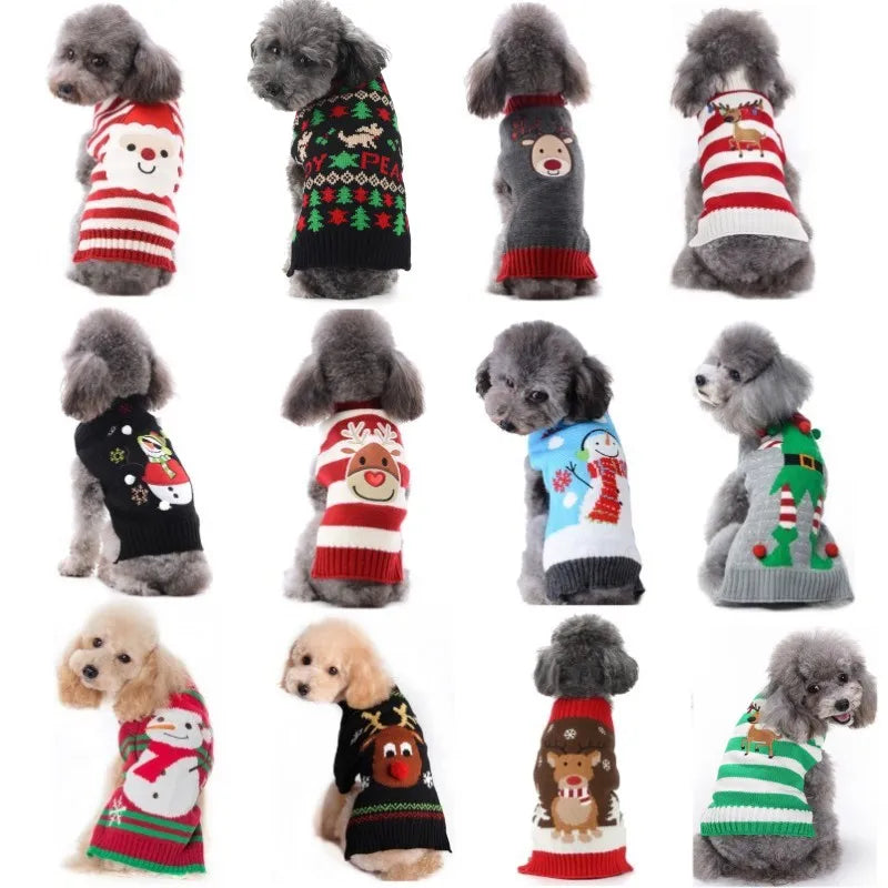 Christmas Striped Dog Sweater