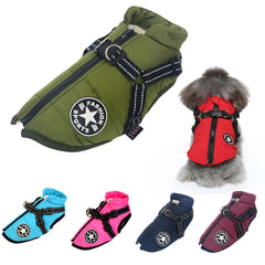 Winter Jacket with Harness for Large Dogs